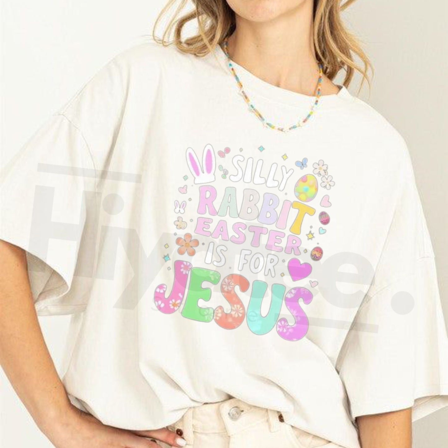 "Silly Rabbit, Easter Is For Jesus" Women's T-Shirt – Faith-Based Easter Church Tee - Hiyatee