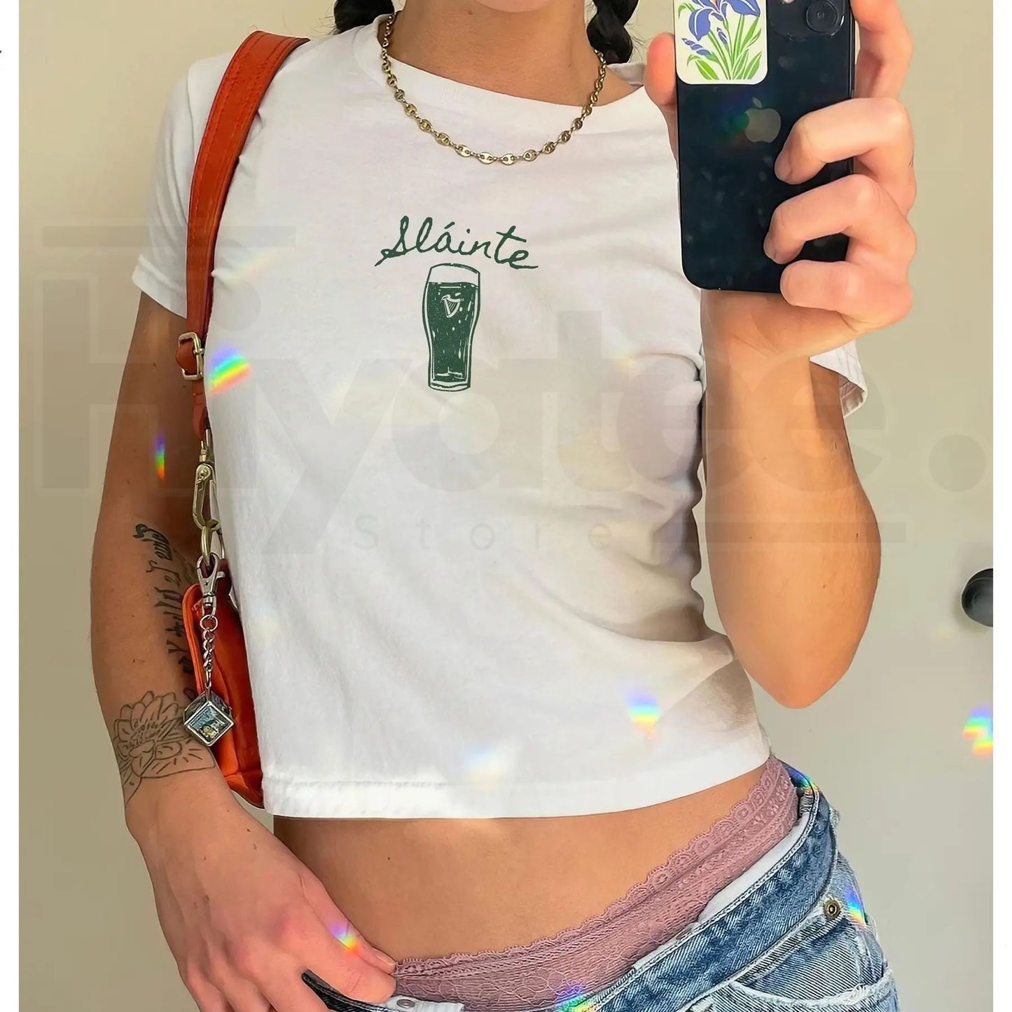 Sláinte Guinness Baby Tee – Irish Beer St. Patrick's Day Crop Top - Hiyatee