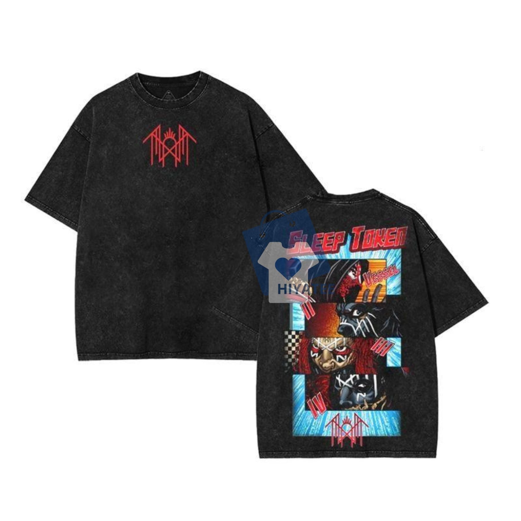 Sleep Token Band Shirt – Oversized Washed Cotton Rock Tee – Unisex Heavy Metal Shirt – Emo Alt Punk Goth Gift-Hiyatee
