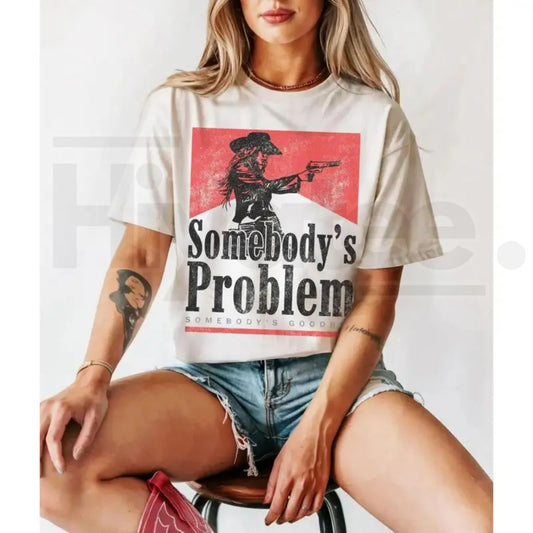 "Somebody's Problem" – Vintage 90s Country Western Concert Graphic Top - Hiyatee