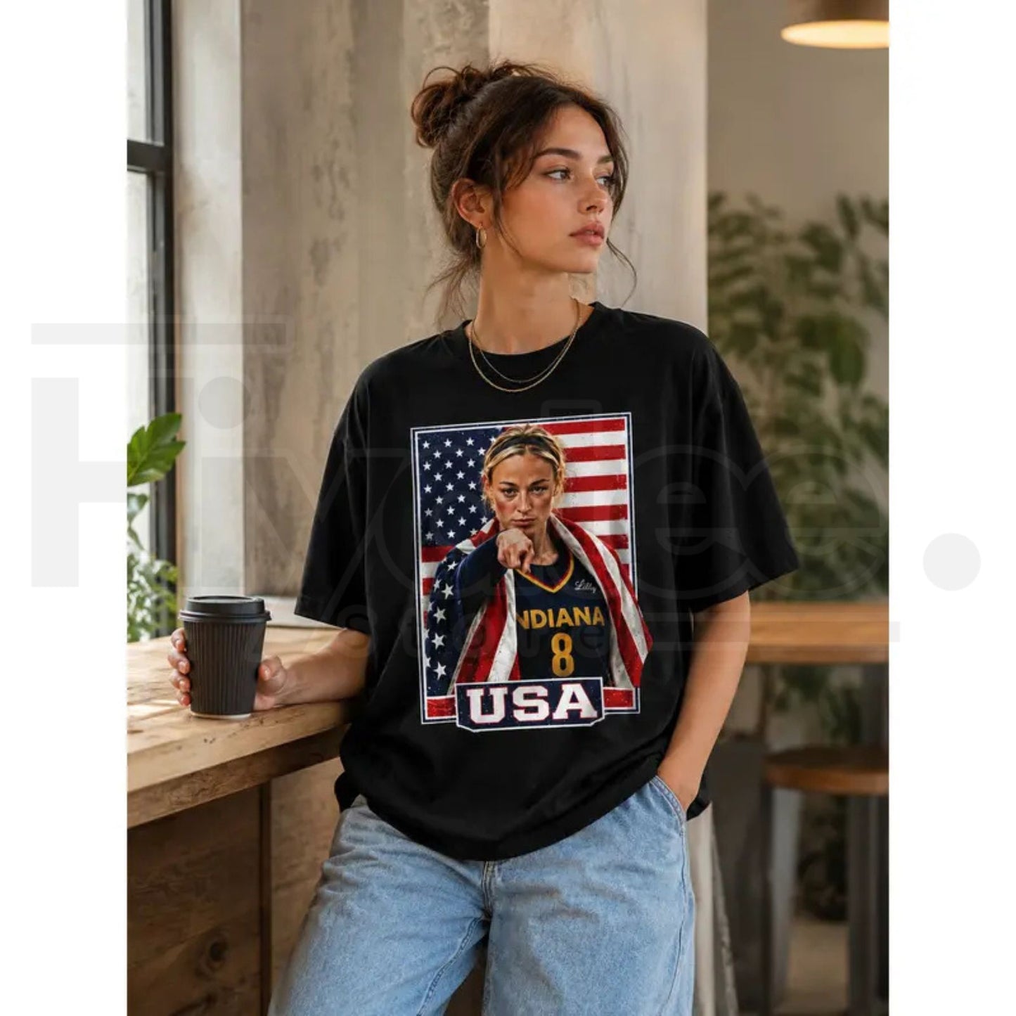 Sophie Cunningham USA Pride Graphic Tee – Patriotic Basketball Fan Shirt - Hiyatee