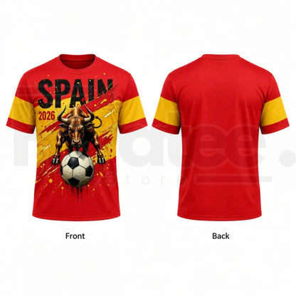 Spain Soccer Jersey For Men – 2026 Spain Fan Jersey, V-Neck Quick-Drying Athletic Sport Top - Hiyatee
