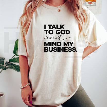 "Speak With God & Mind My Business" – Bold Black Cotton Women’s Top - Hiyatee