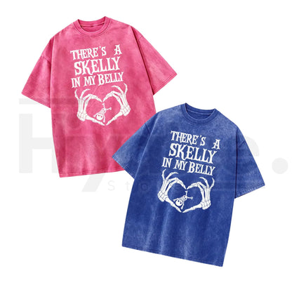 Spooky Mama Pumpkin Baby Reveal Washed Tee - Hiyatee