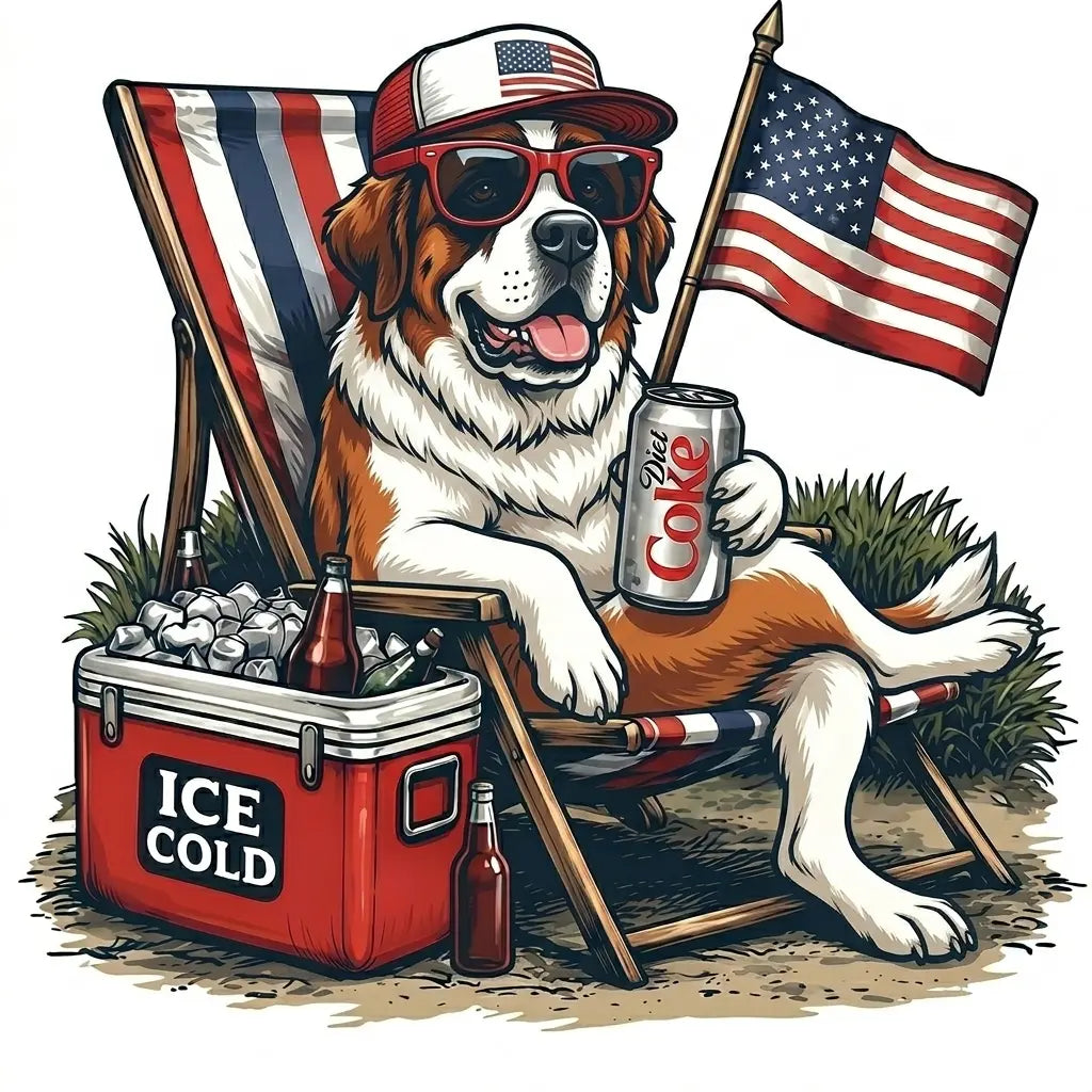 Comfort Colors® Funny 4th of July Dog Shirt – Retro Labrador Diet Coke Patriotic Tee