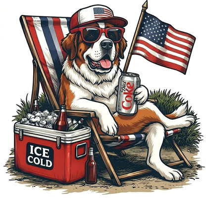 Comfort Colors® Funny 4th of July Dog Shirt – Retro Labrador Diet Coke Patriotic Tee