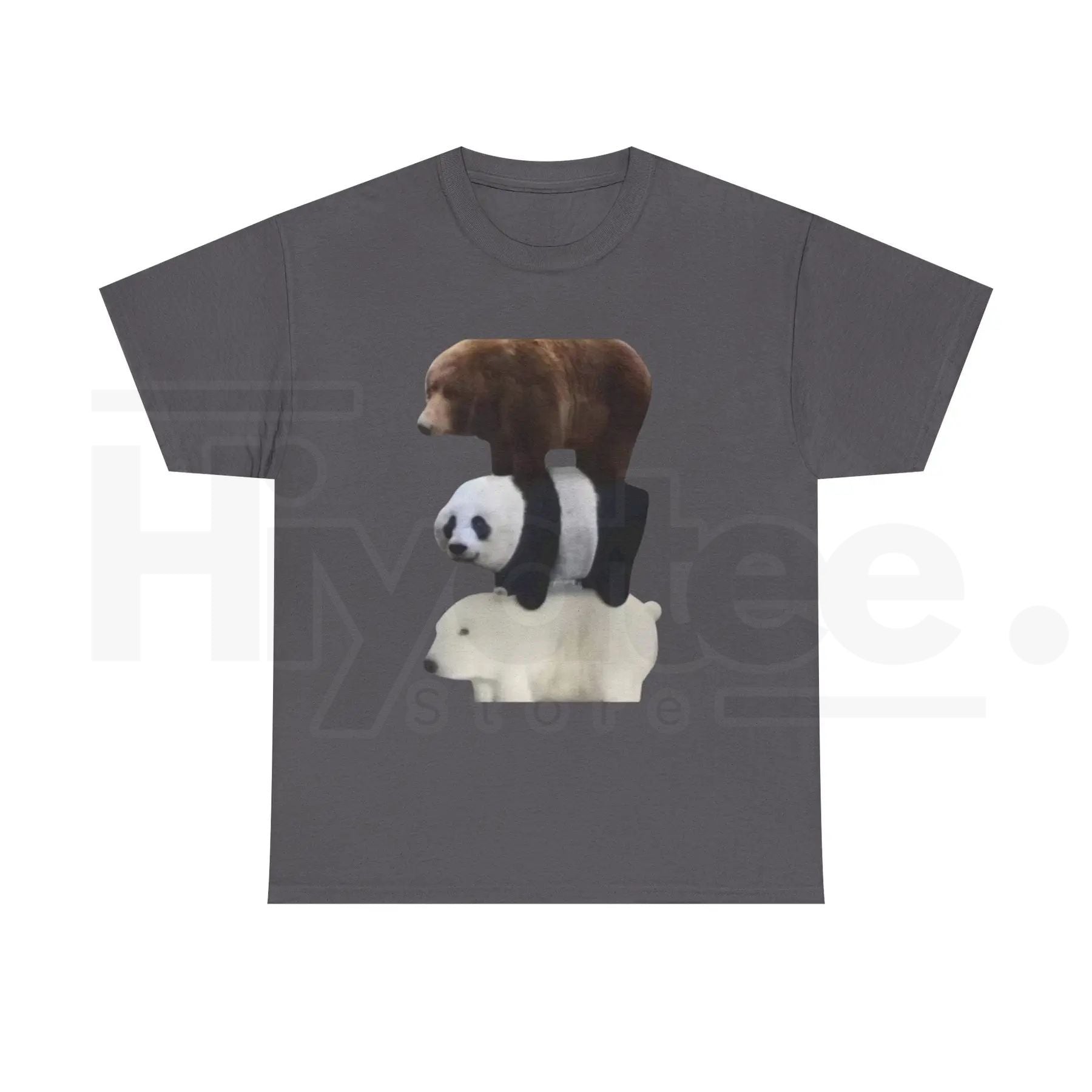 Stacked Bears Graphic Tee – Cute Polar, Panda & Brown Bear Unisex Shirt - Hiyatee