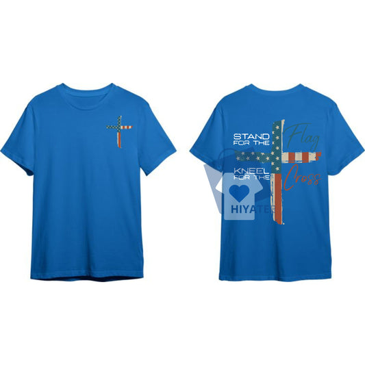 Stand For The Flag, Kneel For The Fallen Tee – Patriotic Tribute Shirt-Hiyatee
