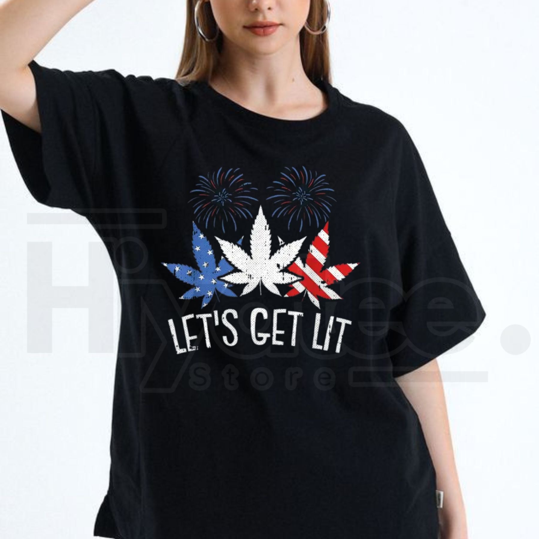 Star-Spangled Stoner T-Shirt – Funny 4th of July Weed Graphic Tee - Hiyatee