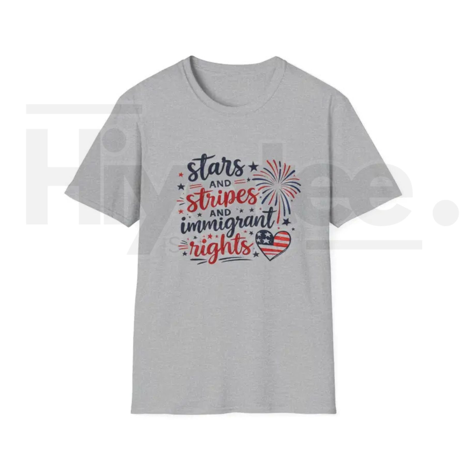 Stars and Stripes Immigrant Rights T-Shirt – Patriotic 4th of July Graphic Tee - Hiyatee