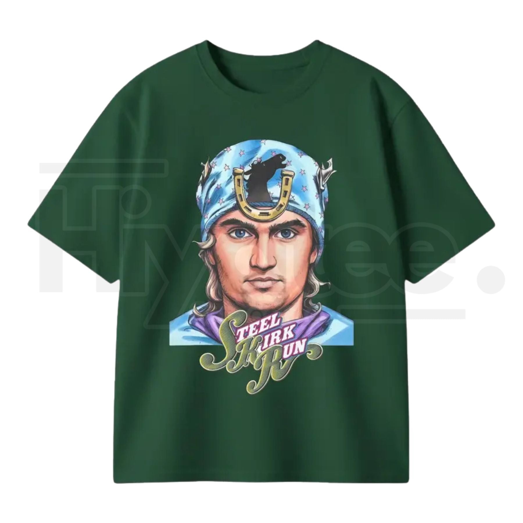 "Steel Kirk Run" Kirky Joestar – Anime Crossover Parody Graphic Top - Hiyatee