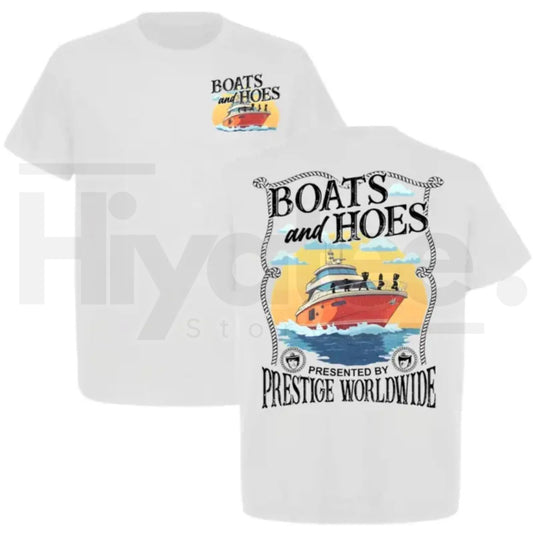 Step Brothers Boats and Hoes T-Shirt – Vintage Retro Movie Graphic Tee, Humorous Film Gift for Him - Hiyatee