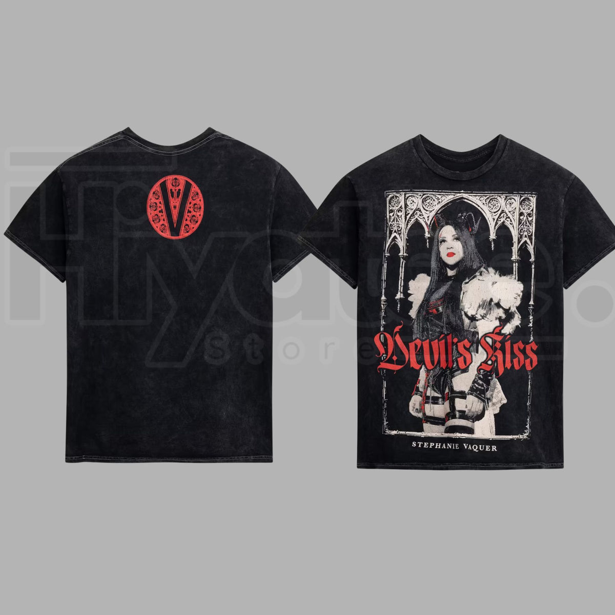 Stephanie Vaquer Devil's Kiss T-Shirt – Medieval Gothic Arch Tee - Hiyatee 
