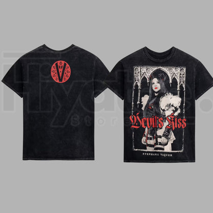 Stephanie Vaquer Devil's Kiss T-Shirt – Medieval Gothic Arch Tee - Hiyatee 