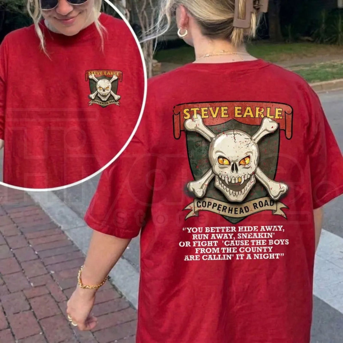 Steve Earle Copperhead Road T-Shirt – Vintage Skull Outlaw Country Tee - Hiyatee