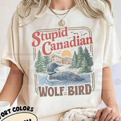Stupid Canadian Wolf Bird T-Shirt – Retro Heated Rivalry Inspired Fan Tee - Hiyatee