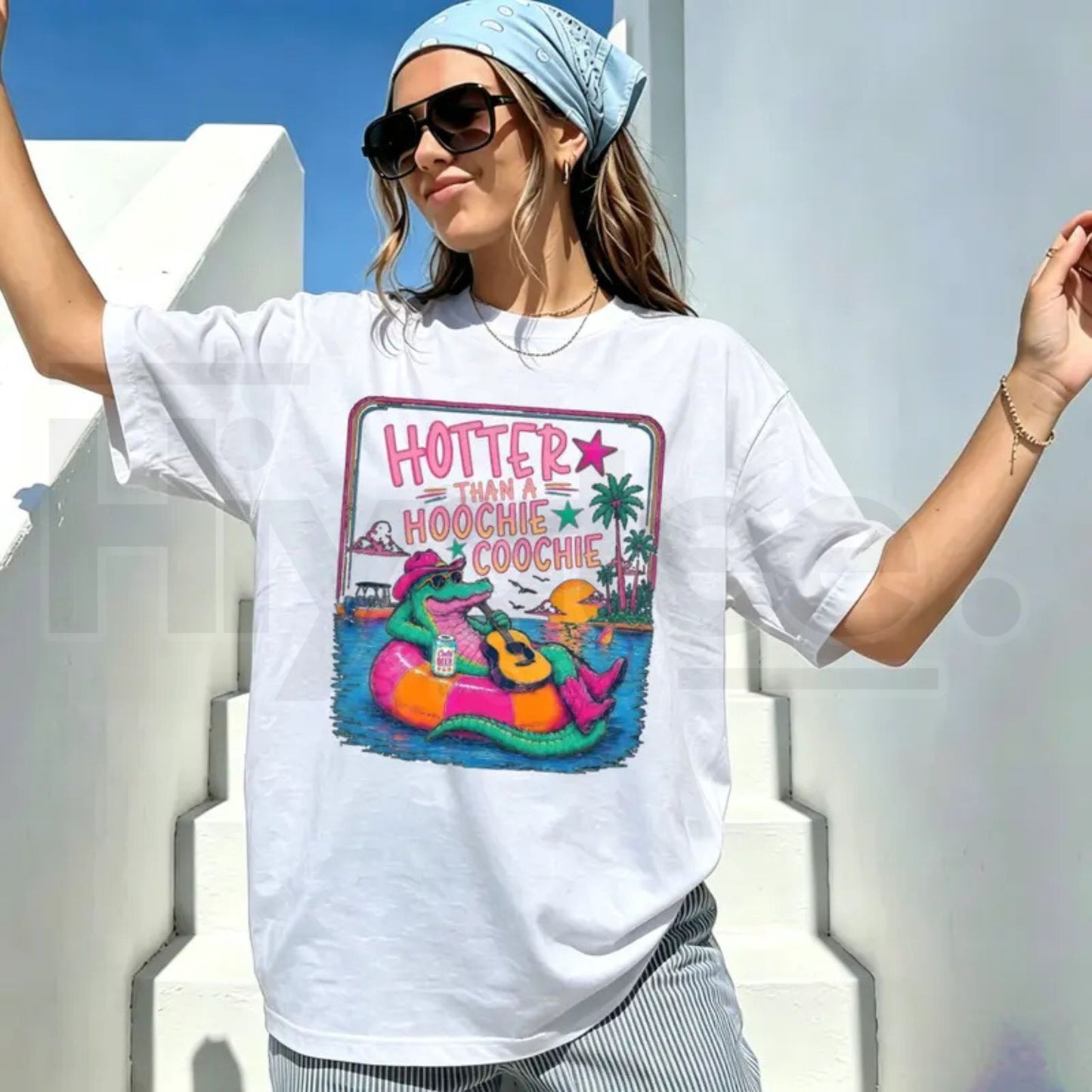 Super Hot Summer Casual Tee – Funny Crocodile Vacation Beach Shirt - Hiyatee