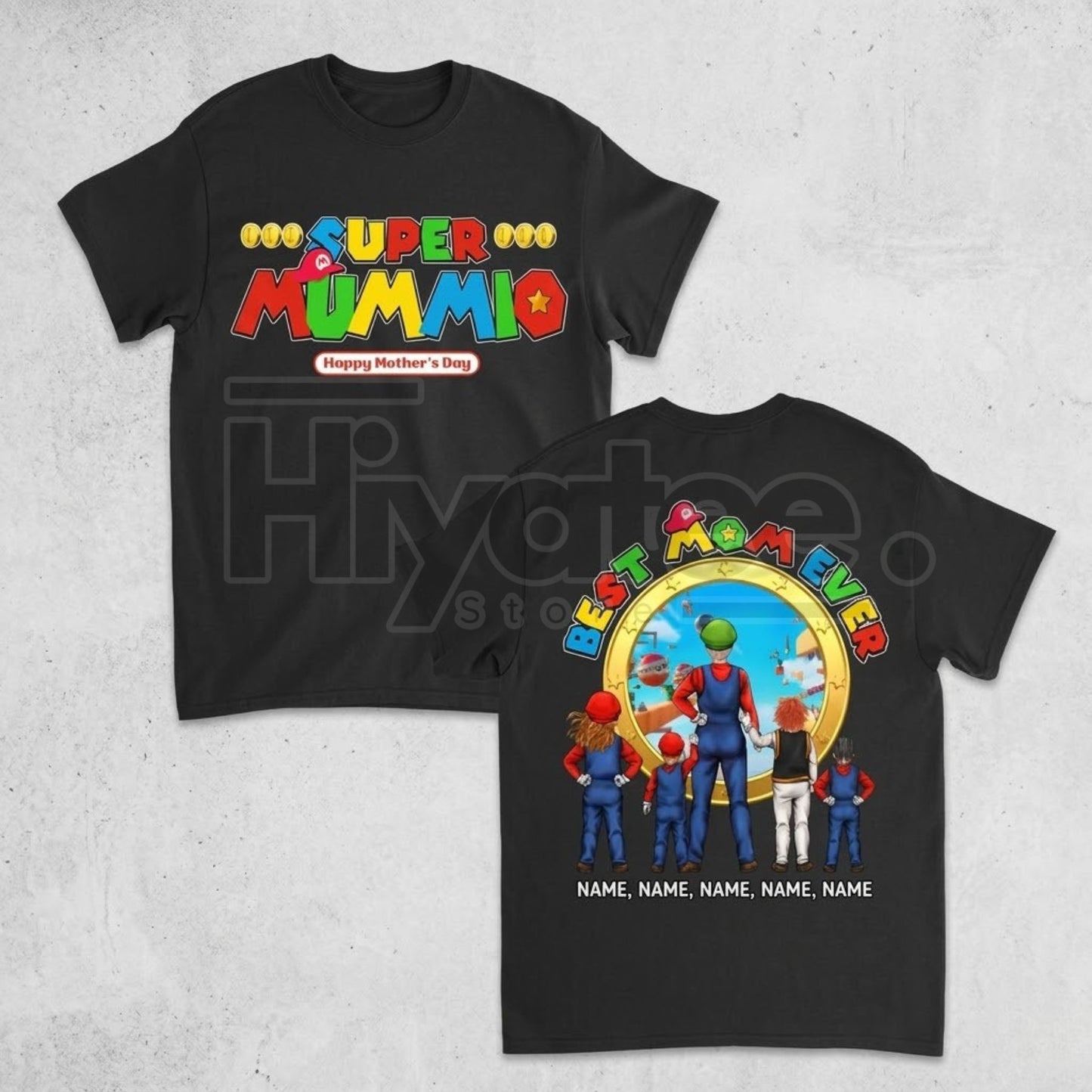 "Super Momio" Retro Gaming – Personalized Best Mom Ever Mother's Day Top - Hiyatee