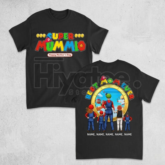 "Super Momio" Retro Gaming – Personalized Best Mom Ever Mother's Day Top - Hiyatee