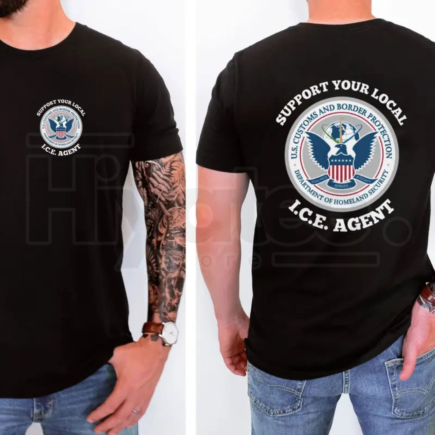 Support Your Local ICE Agent T-Shirt – Patriotic Graphic Tee for Men & Women - Hiyatee