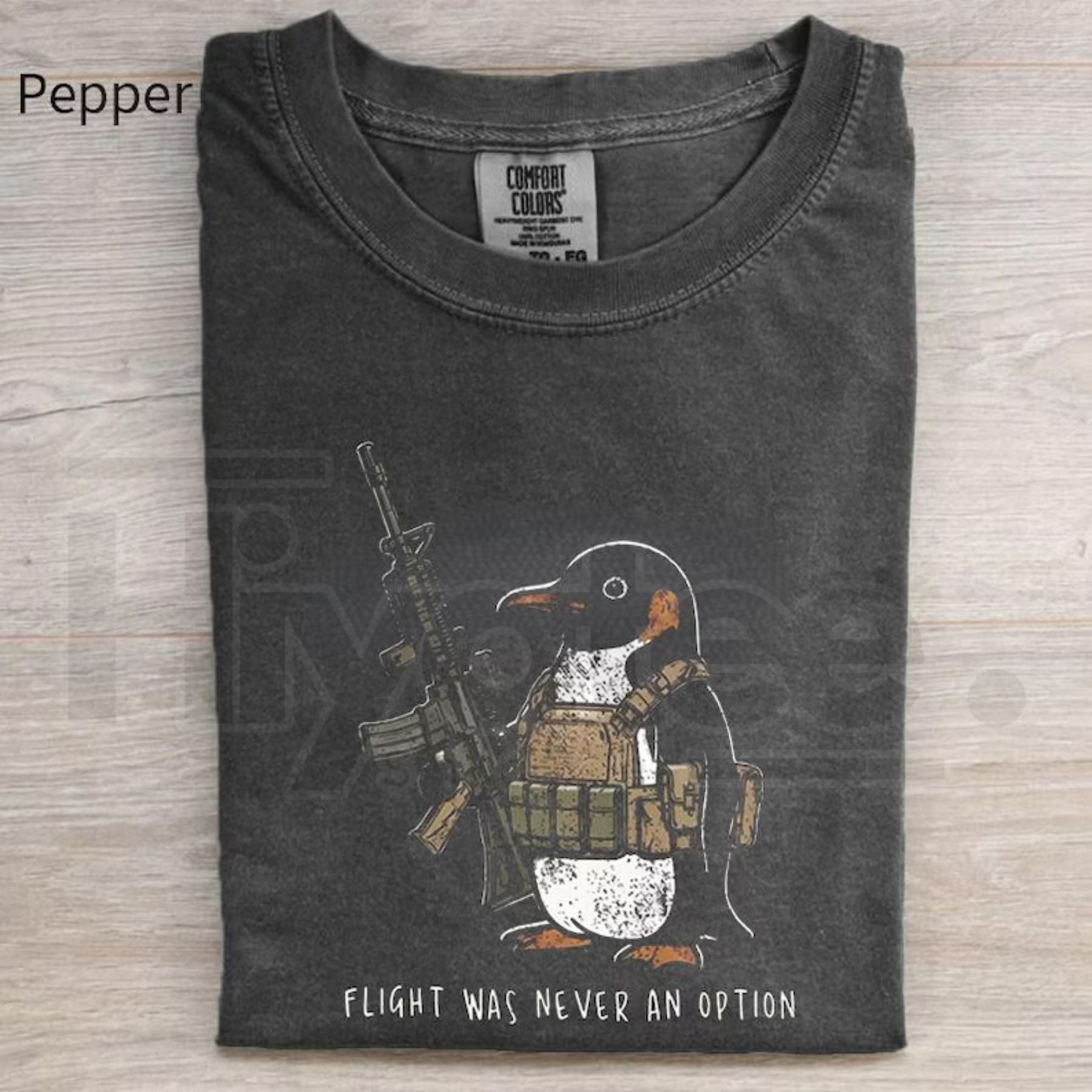 Tactical Penguin Shirt Flight Was Never An Option Tee Military Meme - Hiyatee