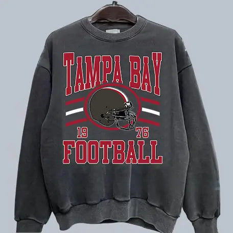 Vintage Team Football Oversized 90s Dark Heather Sweatshirt Retro Sport Tee