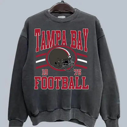 Vintage Team Football Oversized 90s Dark Heather Sweatshirt Retro Sport Tee