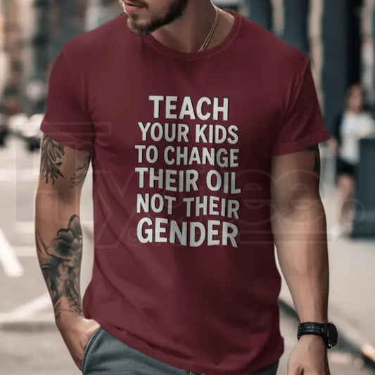 Teach Kids To Change Oil T-Shirt – Funny Automotive Mechanic Tee - Hiyatee