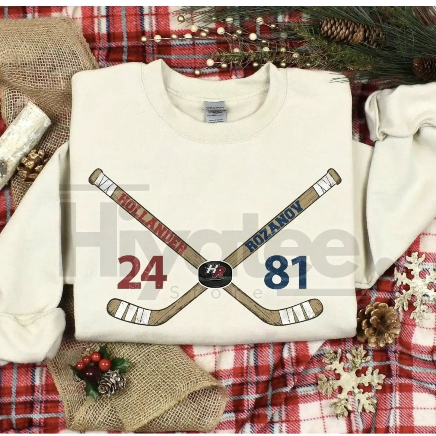 Team Hollanov Embroidered Sweatshirt: Hollander Rozanov Hockey Romance LGBT Tee - Hiyatee