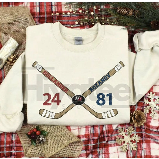 Team Hollanov Embroidered Sweatshirt: Hollander Rozanov Hockey Romance LGBT Tee - Hiyatee