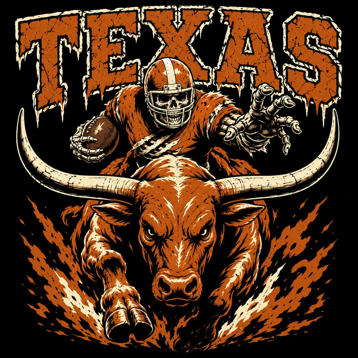 Vintage College Football Skull Sweatshirt – Spooky All Teams 90s Game Day Graphic Crewneck Pullover