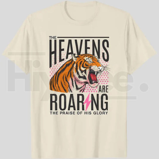 "The Heavens Are Roaring" – Empowering Christian Faith Graphic Top - Hiyatee
