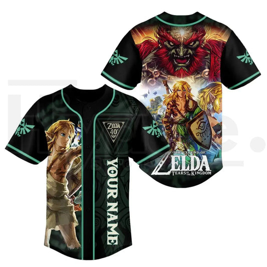 The Legend of Zelda 40th Anniversary Custom Name Baseball Jersey – Commemorative Gaming Shirt - Hiyatee