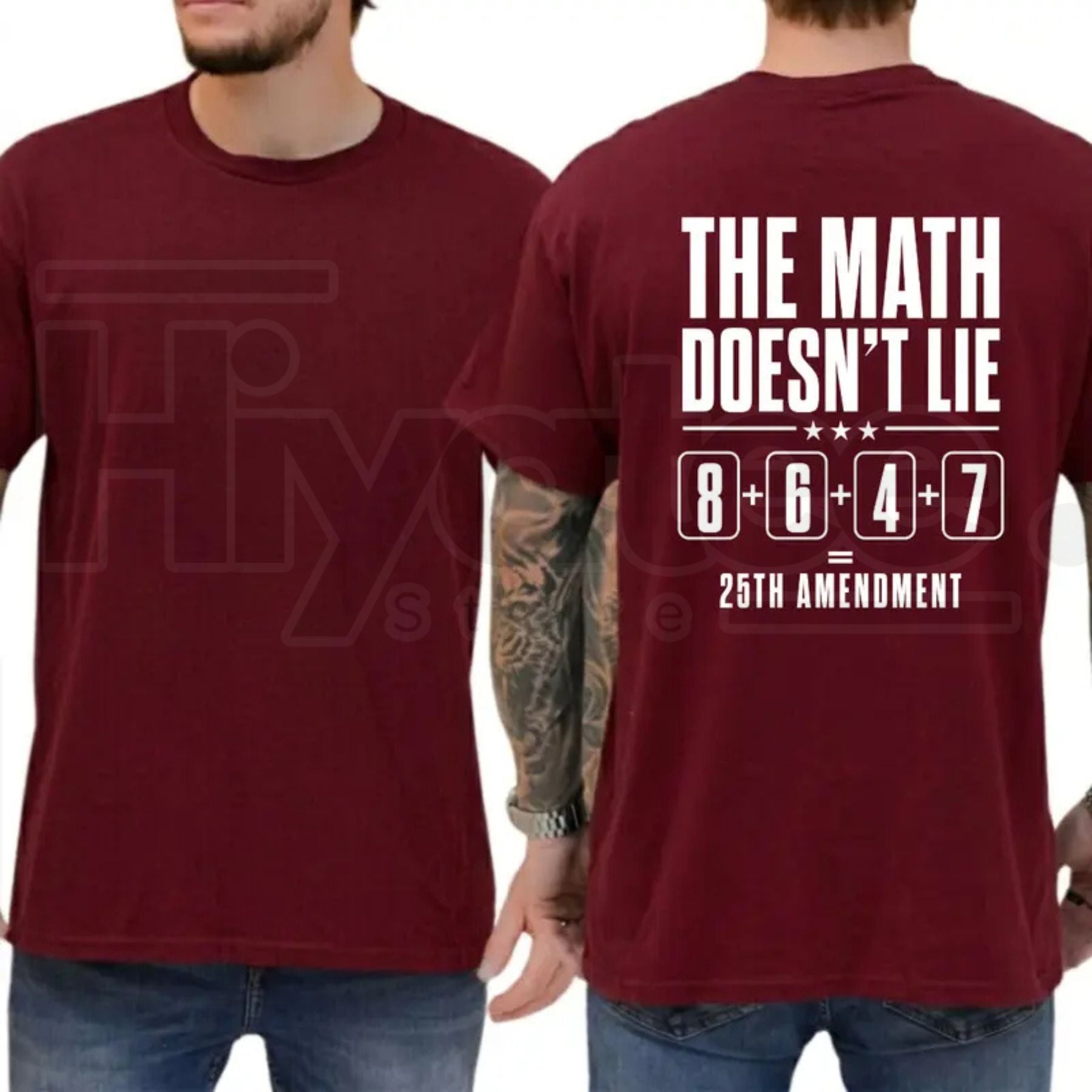 The Math Doesn't Lie 25th Amendment T-Shirt – Funny Liberal Democrat 8647 Tee - Hiyatee