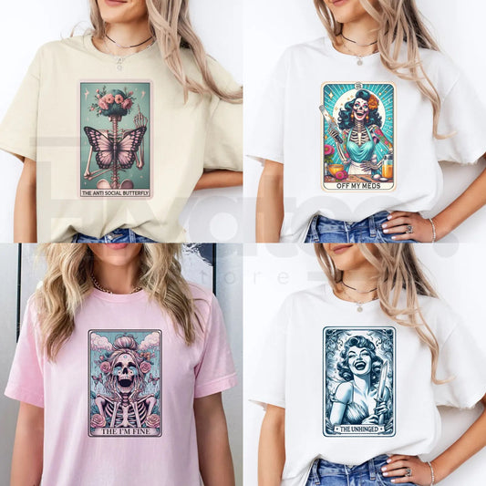 "The Mental Health Tarot" – Funny Sarcastic Aesthetic Graphic Top - Hiyatee