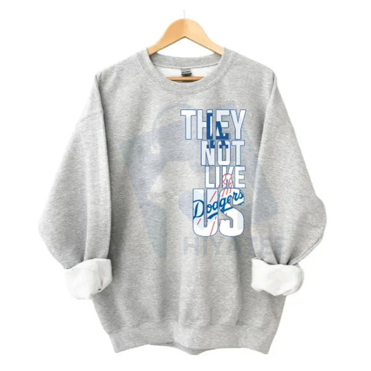"They Not Like Us" LA Baseball Sweatshirt: LA Baseball Fan Crewneck, Unisex Game Day Apparel, Los Angeles Sports Team Gift - Hiyatee