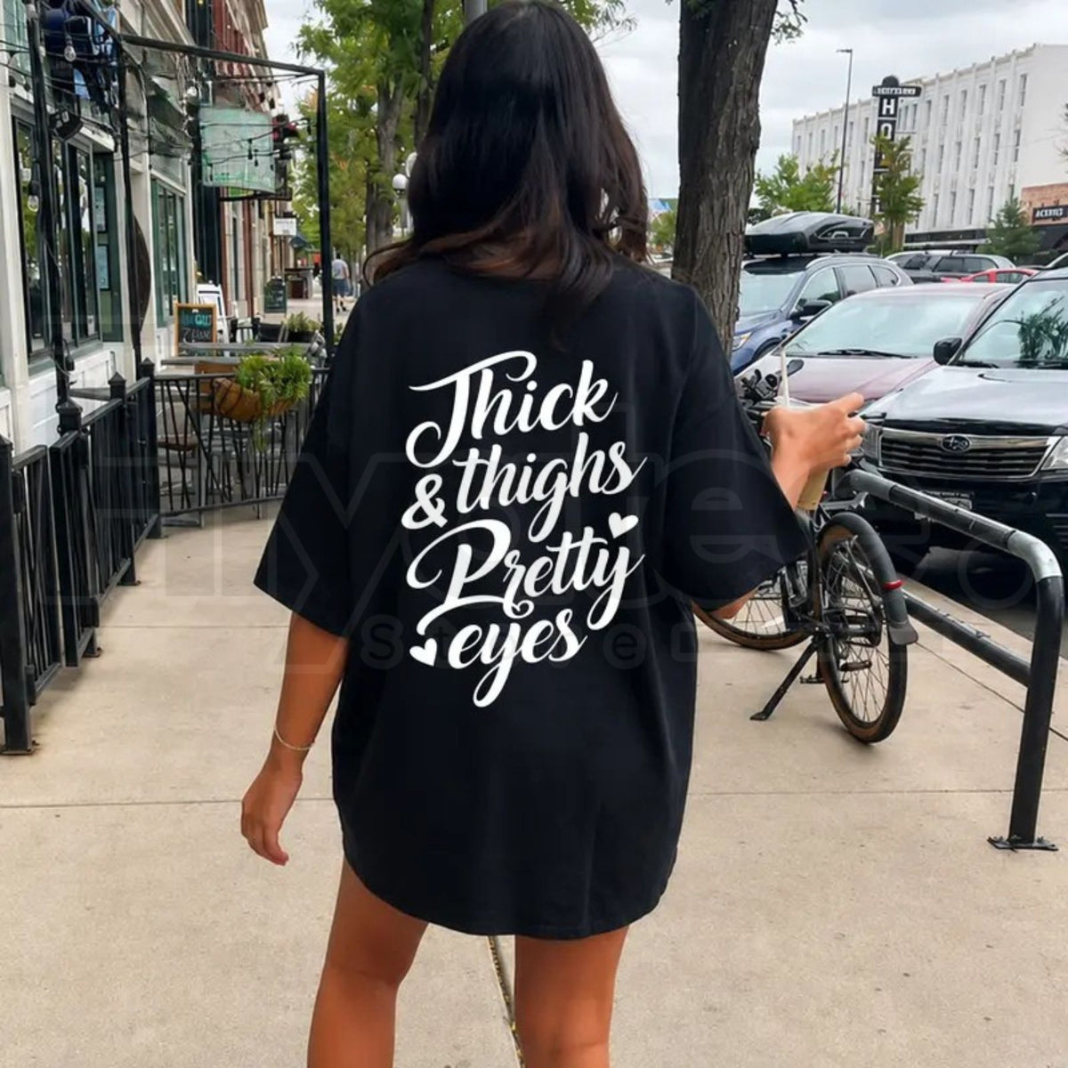 Thick Thighs Pretty Eyes Gym T-Shirt – Funny Fitness & Workout Graphic Tee - Hiyatee