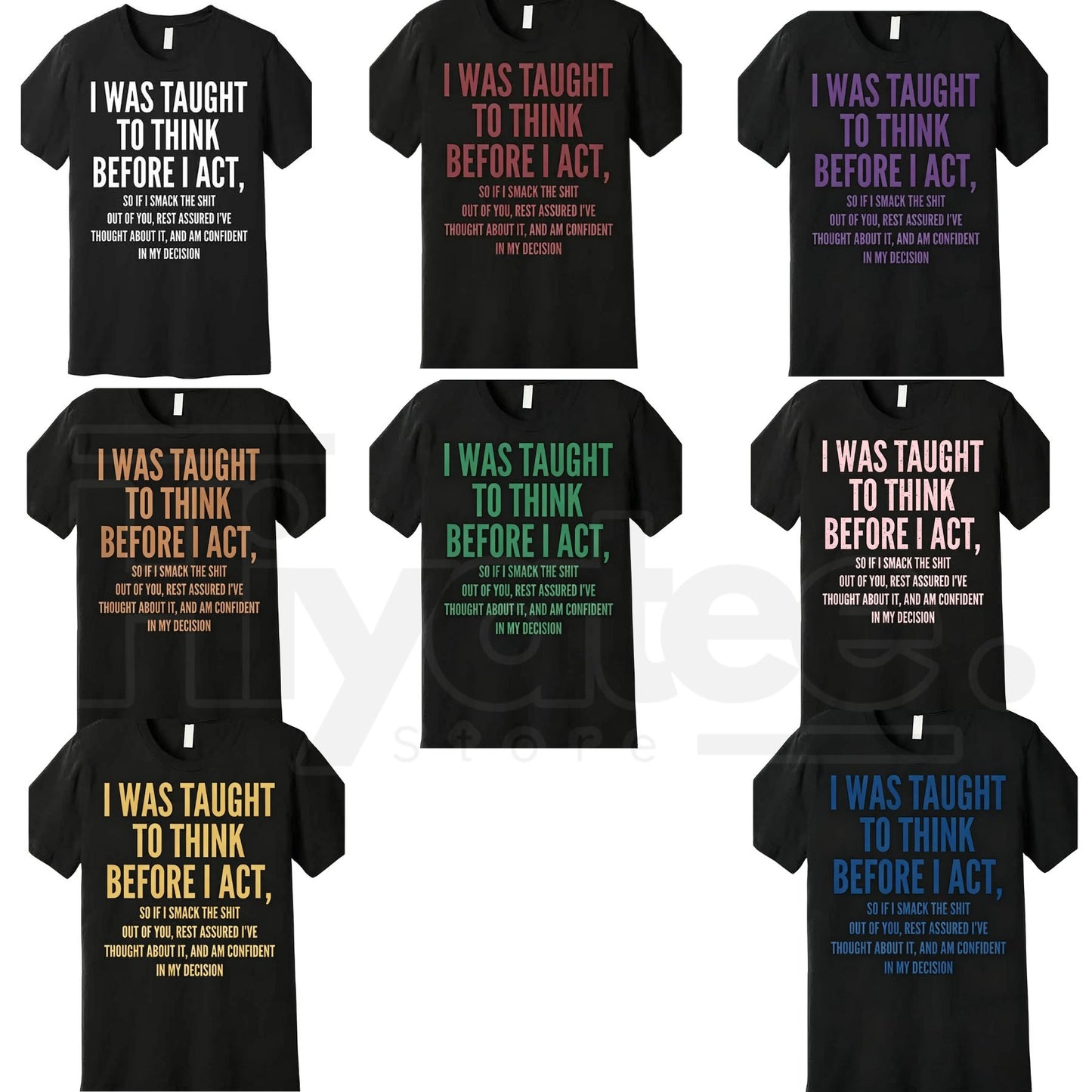 "Think Before I Act" – Funny Sarcastic Quote Heavyweight Top - Hiyatee