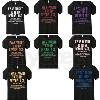 "Think Before I Act" – Funny Sarcastic Quote Heavyweight Top - Hiyatee