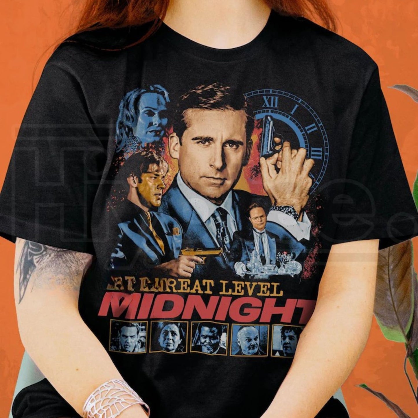 Threat Level Midnight Retro Vintage T-Shirt – The Office Michael Scarn Graphic Tee - Hiyatee