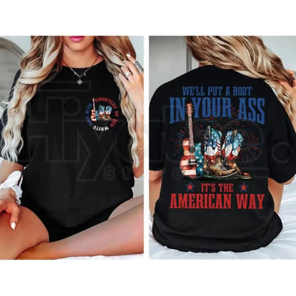Toby Keith Courtesy of the Red White and Blue T-Shirt – 2-Sided Print 4th of July Tee - Hiyatee