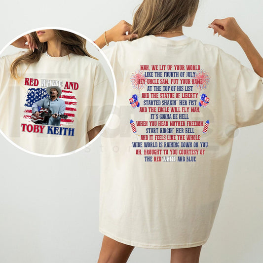Toby Keith "Courtesy of the Red, White, and Blue" T-Shirt – Patriotic Country Legend Tribute - Hiyatee