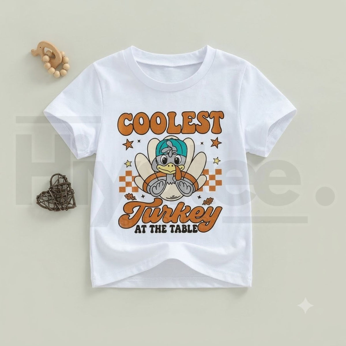 Toddler Boys Thanksgiving Turkey Graphic T-Shirt – Fall Short Sleeve Cotton Top (Ages 1–6) - Hiyatee