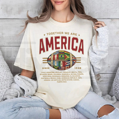 Together We Are America Shirt – Latin American Pride Comfort Colors® T-Shirt, Hispanic Heritage Puerto Rico Unisex Tee - Hiyatee
