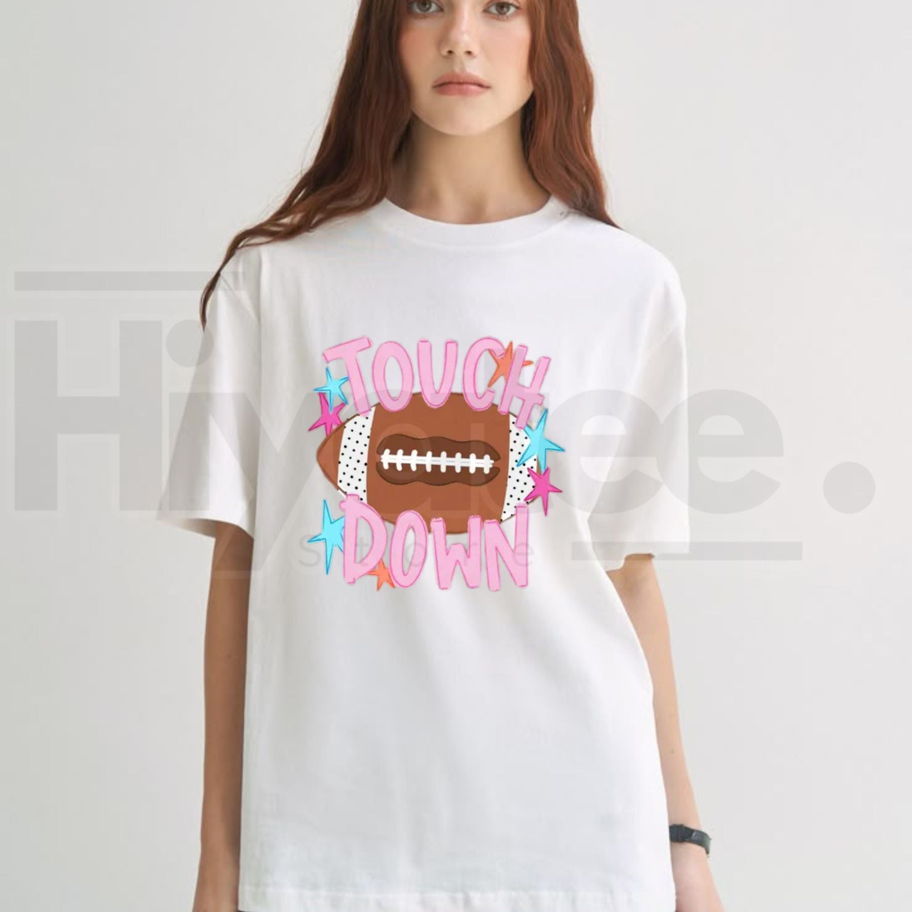Touch Down Mossy Oak T-Shirt – Cute Camo Football Game Day Graphic Tee - Hiyatee
