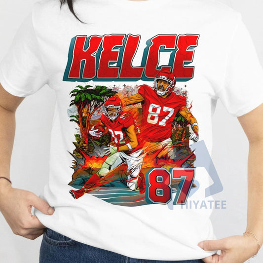 Travis Kelce Kansas City Chiefs T-Shirt – NFL Fan Apparel - Hiyatee
