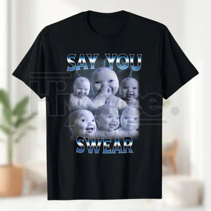 "Tuff" AI Baby Holding Back a Laugh Shirt – Viral Niche Meme T-Shirt - Hiyatee
