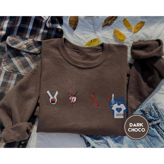 Twilight-Inspired Embroidered Sweatshirt – Book Cover Aesthetic Crewneck-Hiyatee
