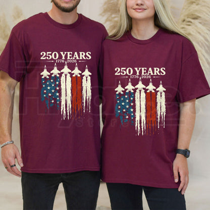 "USA 250th Anniversary" Vintage 1776–2026 – Retro Patriotic Cotton Top - Hiyatee