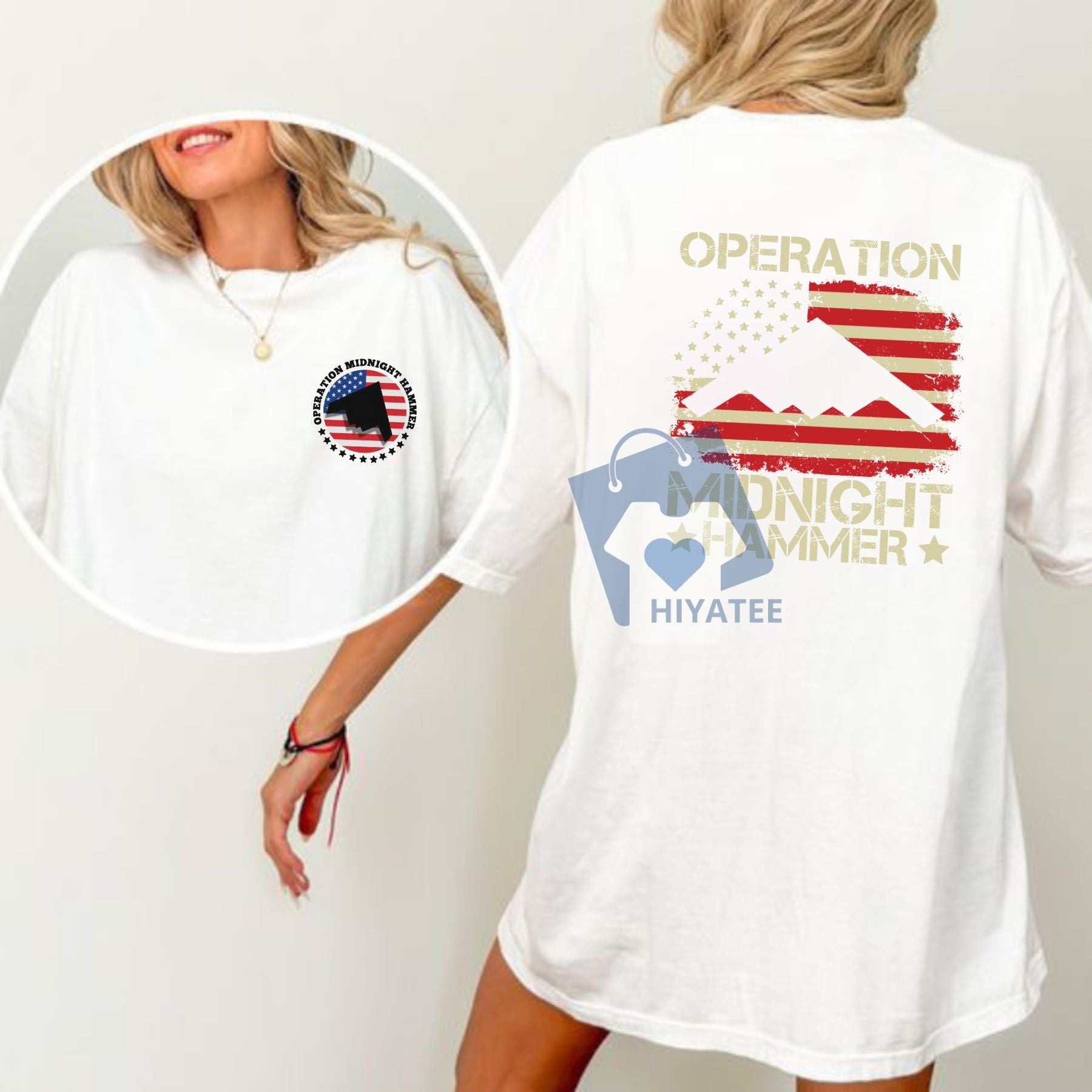 US Air Force B-2 Spirit Jet T-Shirt – 2-Sided Patriotic Cotton Tee-Hiyatee